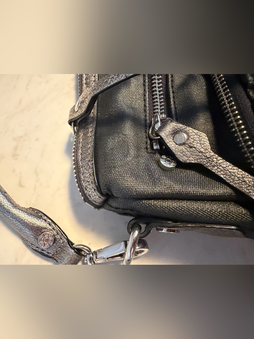 MZ Wallace Bailey Gray/Silver cross body bag - Picture 12 of 13